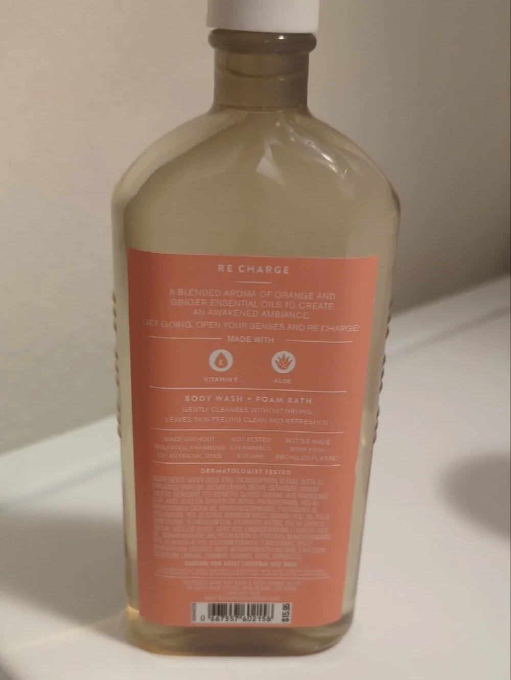 Bath & Body Works RE CHARGE Orange & Ginger Body Wash Duo with White Caps